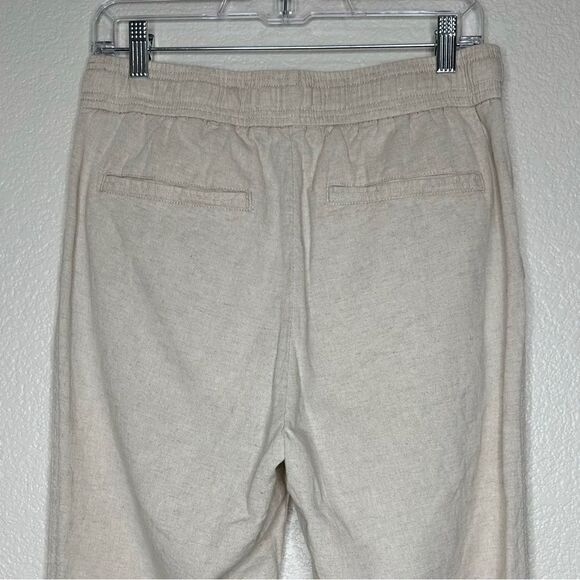 NWOT Zara Linen Blend Cream Pull On Pants - Picture 7 of 11